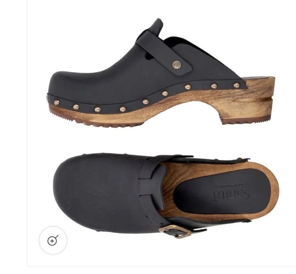 Sanita Handcrafted Women's Leather Clogs - Kristel Antique Black - Size 10 / 41